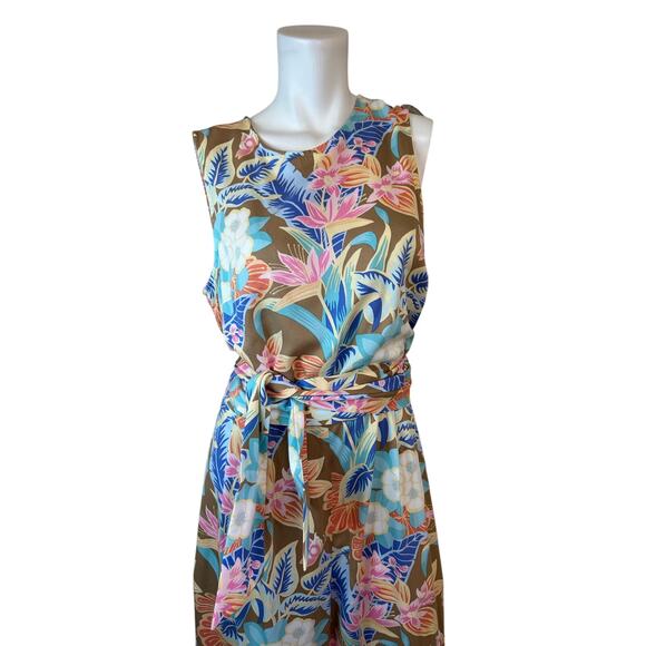 J. McLaughlin Rebekka Floral Wide Leg Jumpsuit Belt Tie Waist sz L NWOT - Picture 8 of 16